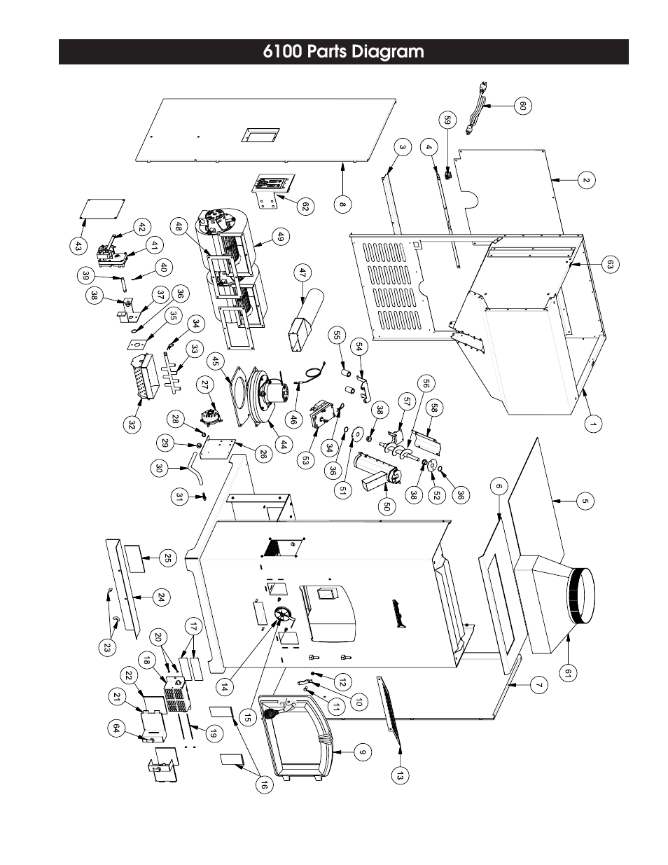 6100 parts diagram | United States Stove Company 6110 User Manual