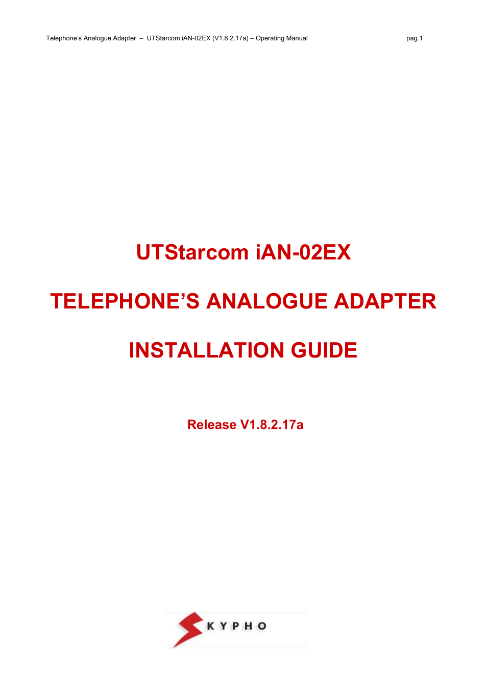 UTStarcom IAN-02EX User Manual | 12 pages