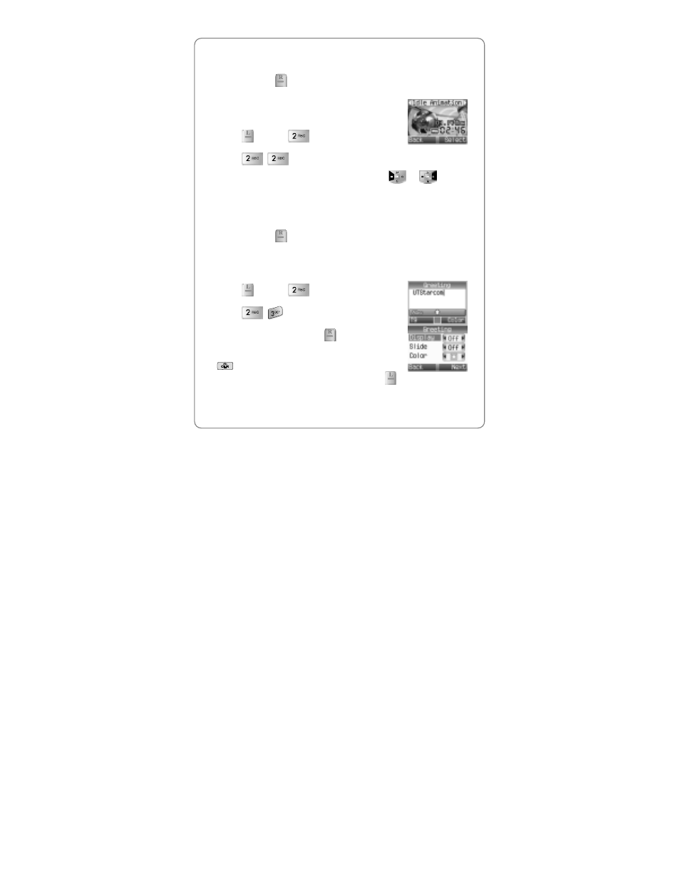 2 wallpaper, 3 greeting | UTStarcom Handset User Manual | Page 30 / 87