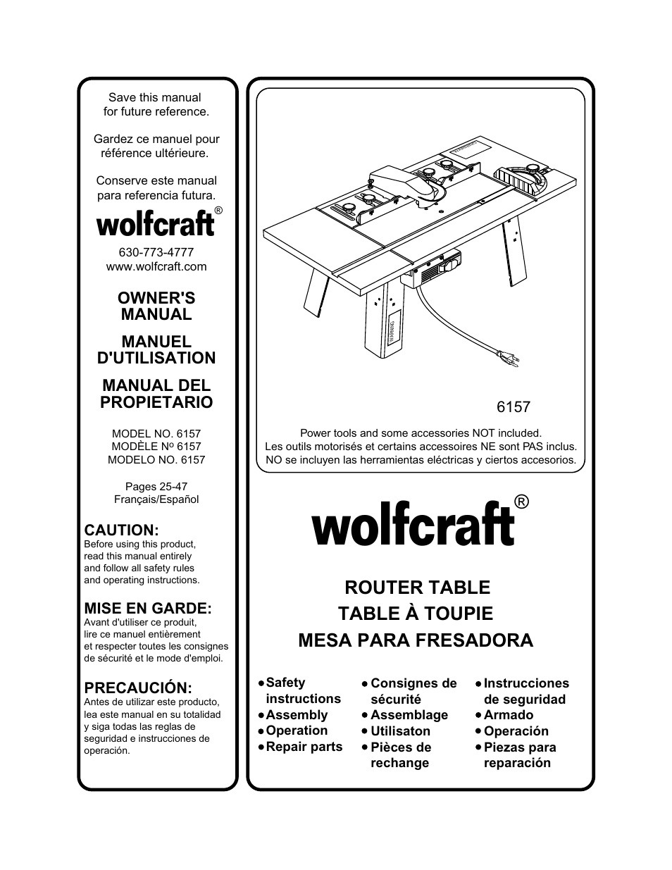 Wolfcraft 6157 User Manual 52 pages Original mode