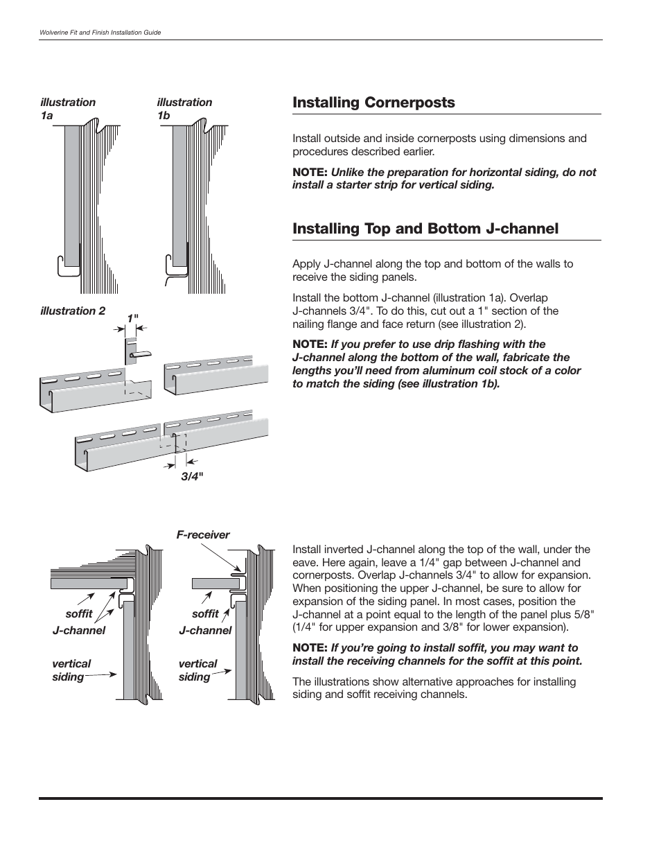 Installing Cornerposts Installing Top And Bottom J Channel Wolverine Siding And Vinyl Carpentry Soffit And Decorative Trim User Manual Page 67 117