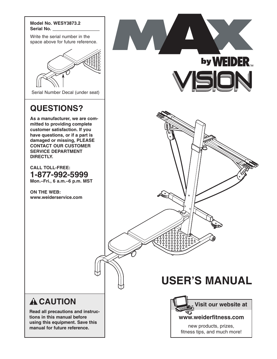 Weider WESY3873.2 User Manual | 24 pages