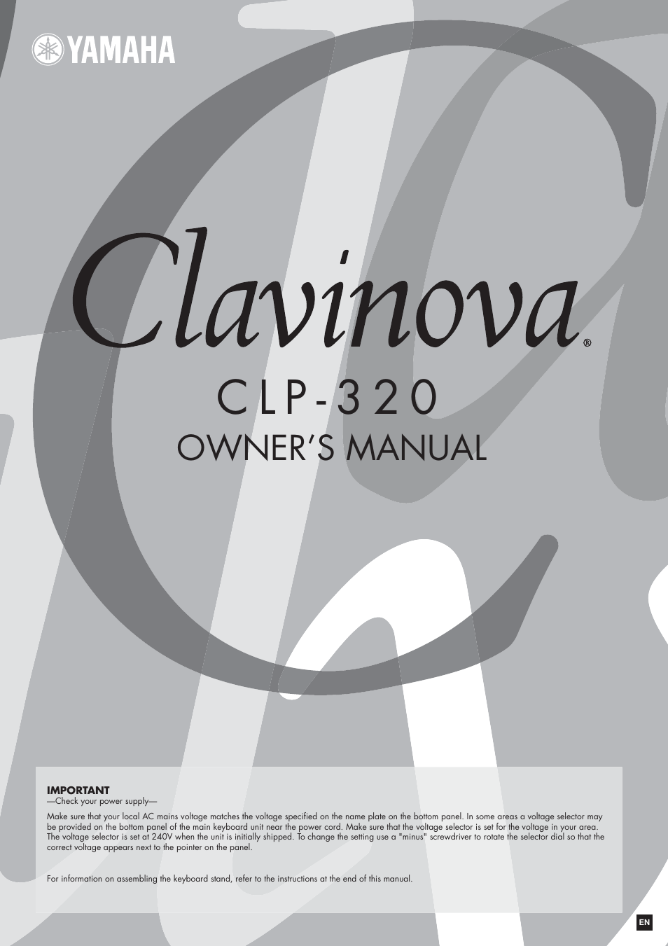 Yamaha Clavinova CLP-320 User Manual | 44 pages | Original mode