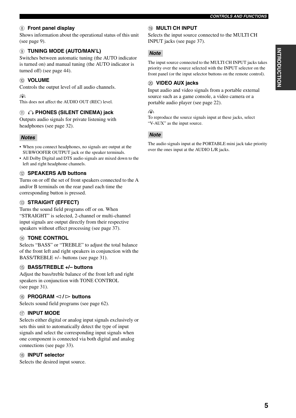 Yamaha HTR-5940 User Manual | Page 9 / 131 | Original mode