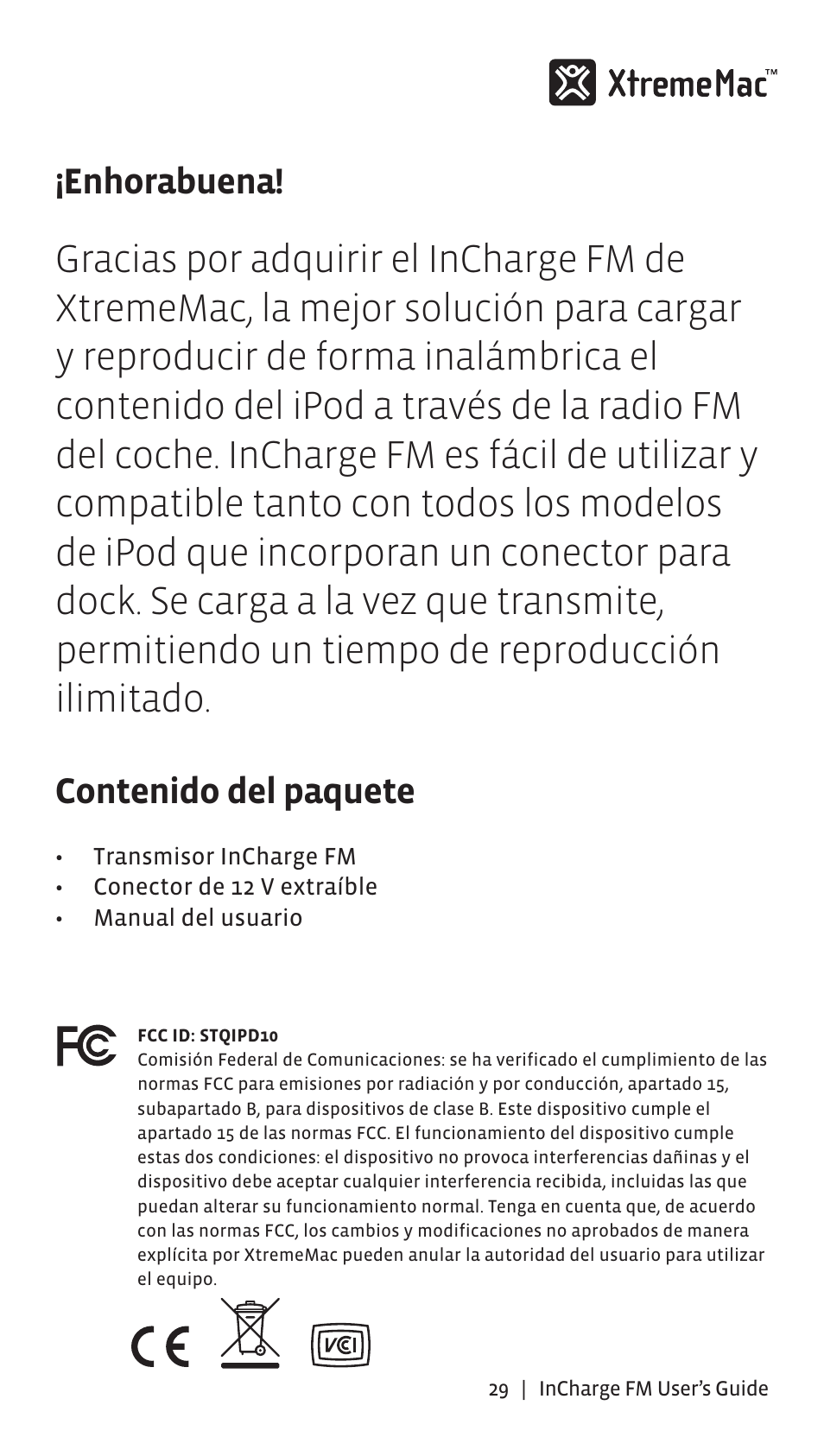 XtremeMac Incharge FM User Manual | Page 28 / 35
