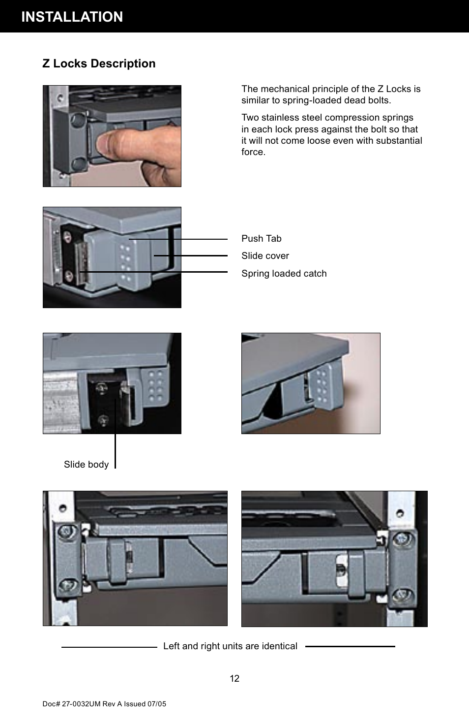 Installation, Z locks description | Z Microsystems SL User Manual | Page 12 / 51
