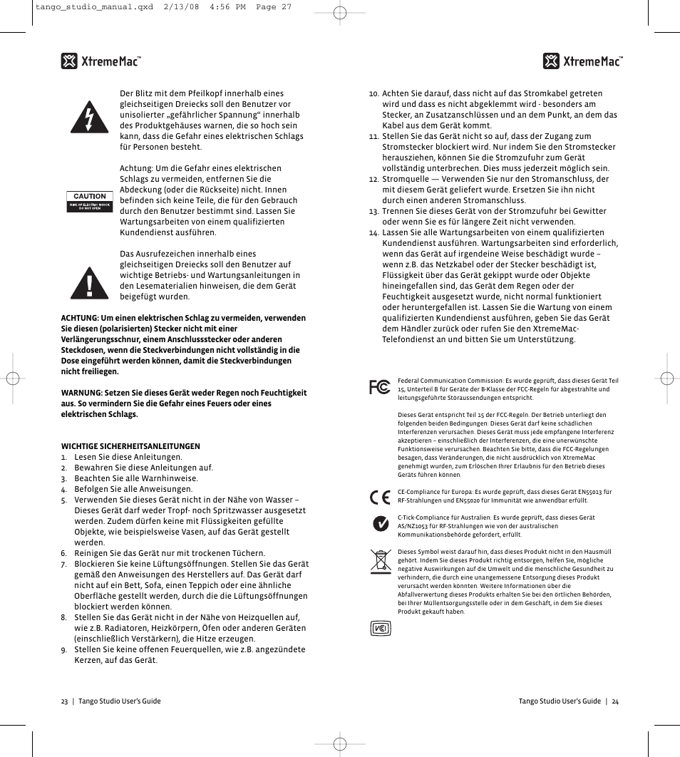 XtremeMac Tango Studio 10182007 User Manual | Page 14 / 20