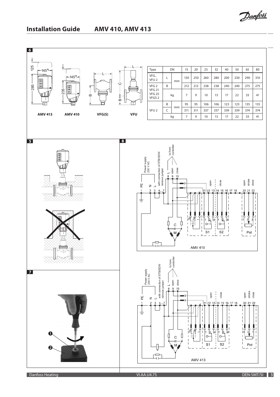 Danfoss AMV 413 User Manual | Page 3 / 12 | Original mode