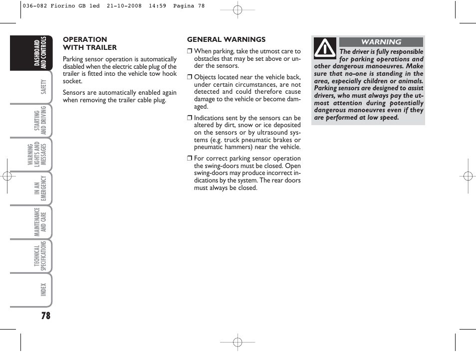 FIAT Qubo User Manual | Page 79 / 202 | Original mode
