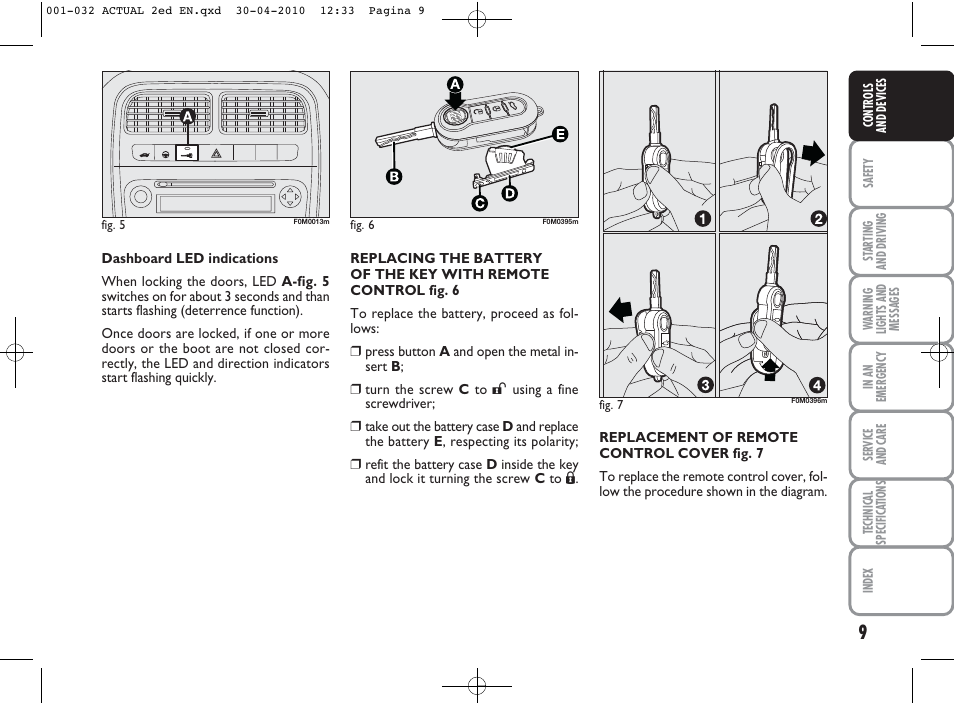 FIAT Grande Punto Actual User Manual | Page 10 / 216 | Original mode