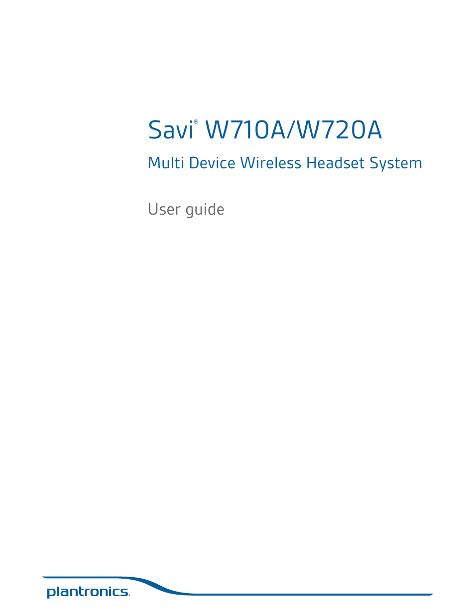 Plantronics Savi W720 User Manual | 36 pages | Original mode