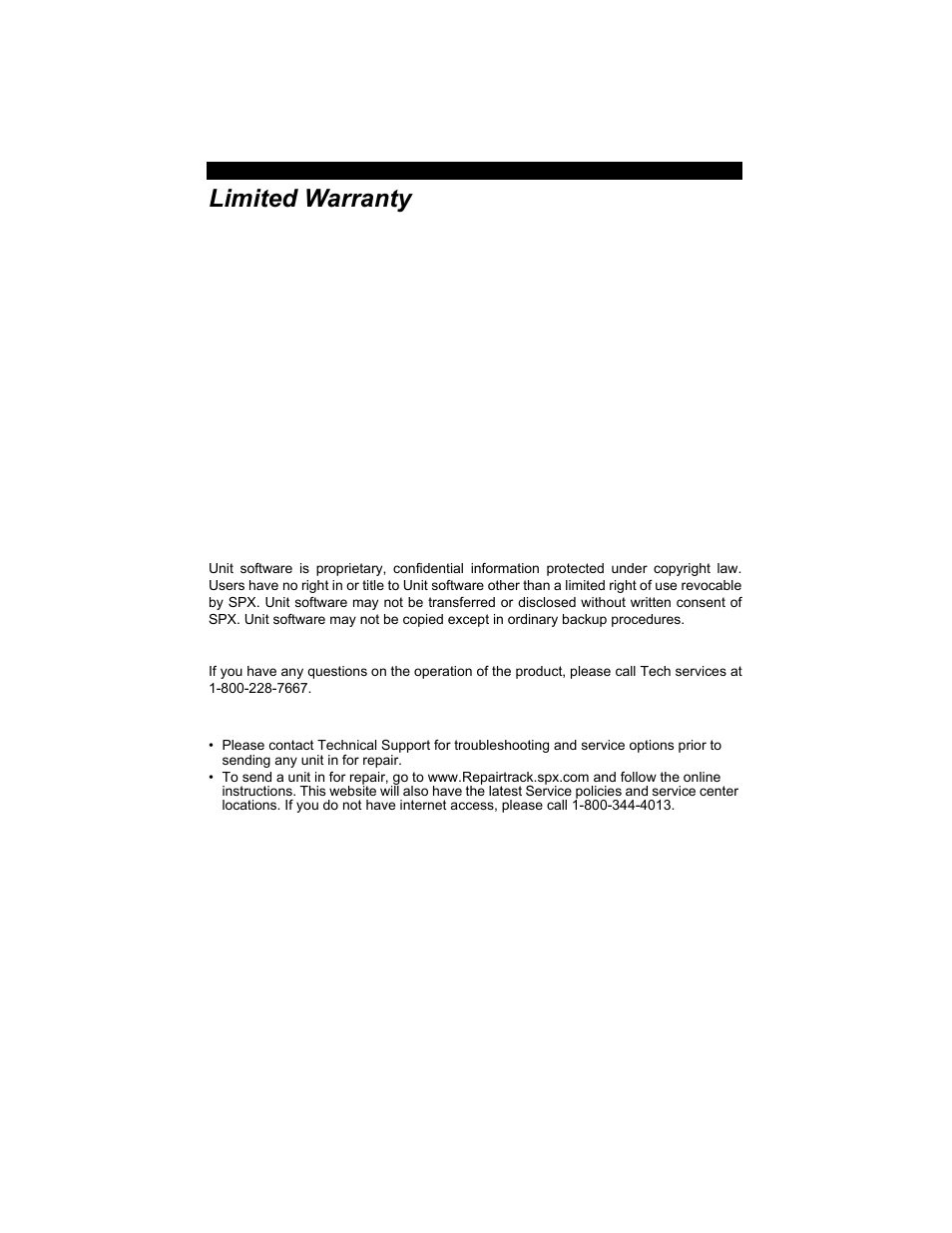 Limited warranty | Actron AutoScanner® Plus CP9580A User Manual | Page