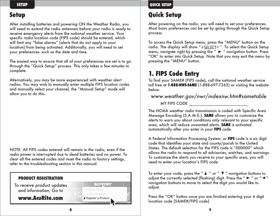 Quick Setup Fips Code Entry Acurite 08560 Weather
