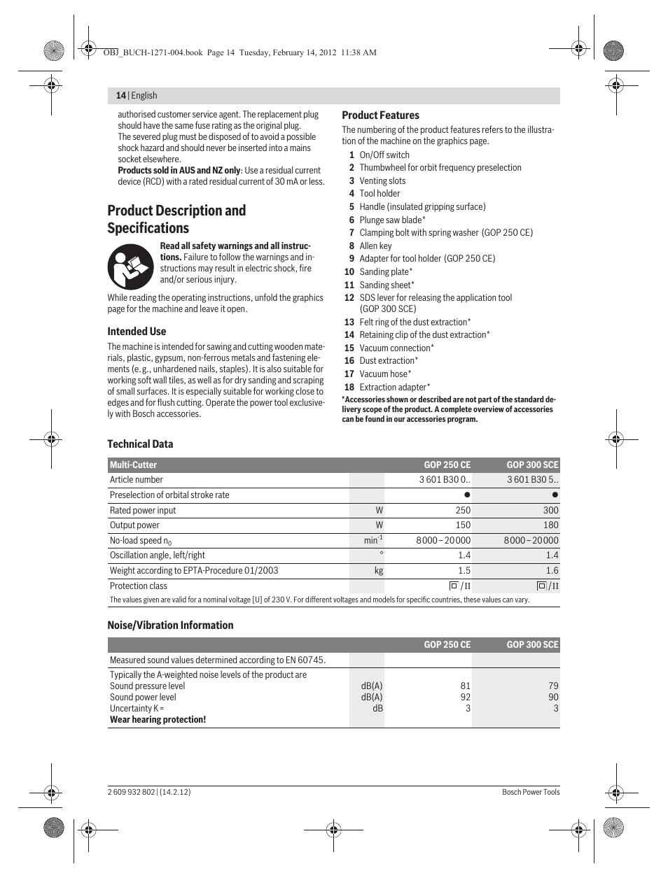 Product description and specifications | GOP CE Professional User Manual | Page 14 / 199
