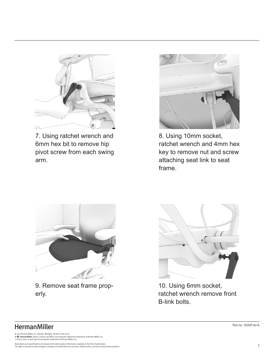 Herman Miller Aeron Chairs Disassembly For Recycling User Manual