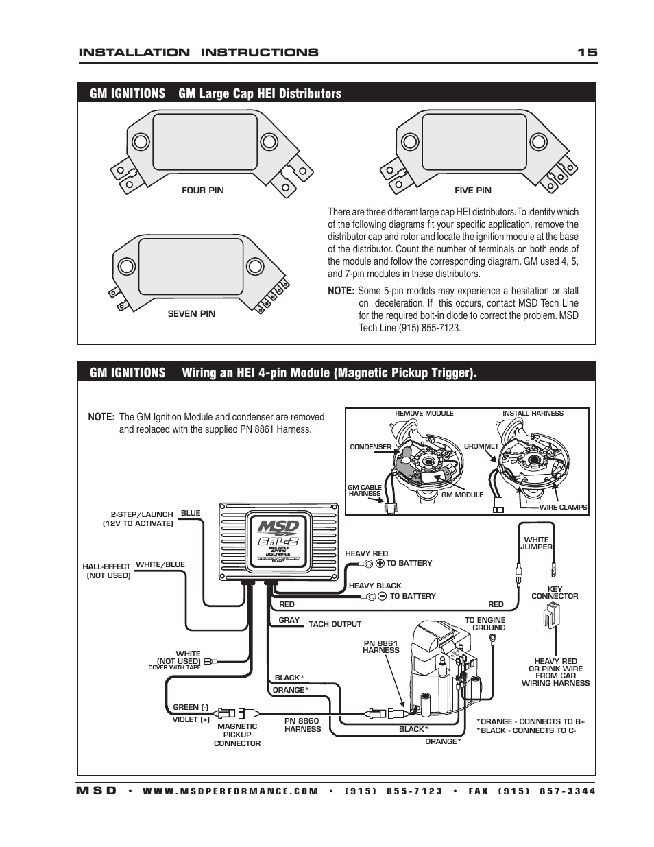 Gm ignitions gm large cap hei distributors, Installation instructions