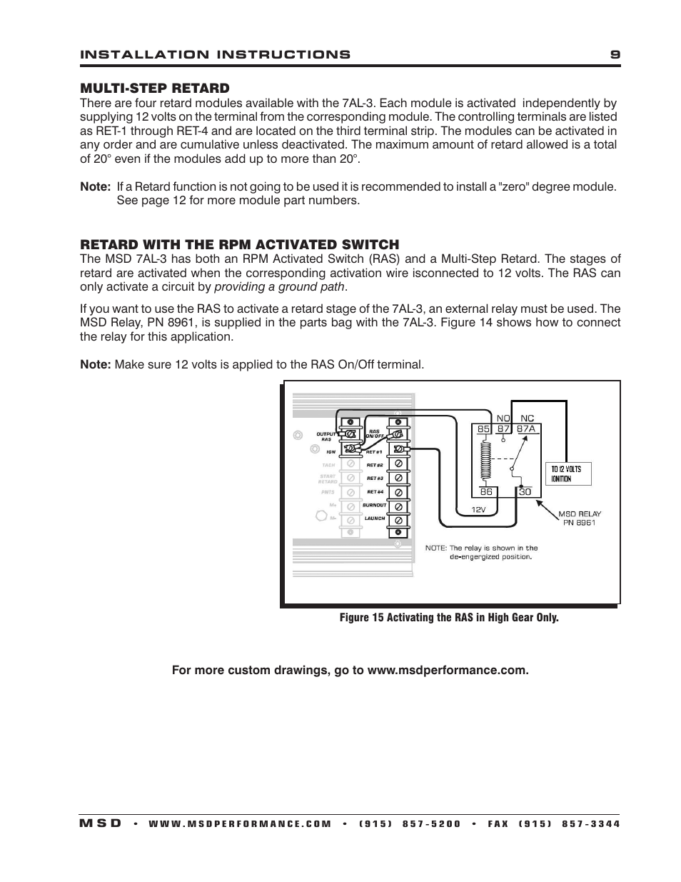 Msd 7330 7al 3 Ignition Control Installation User Manual Page 9 12