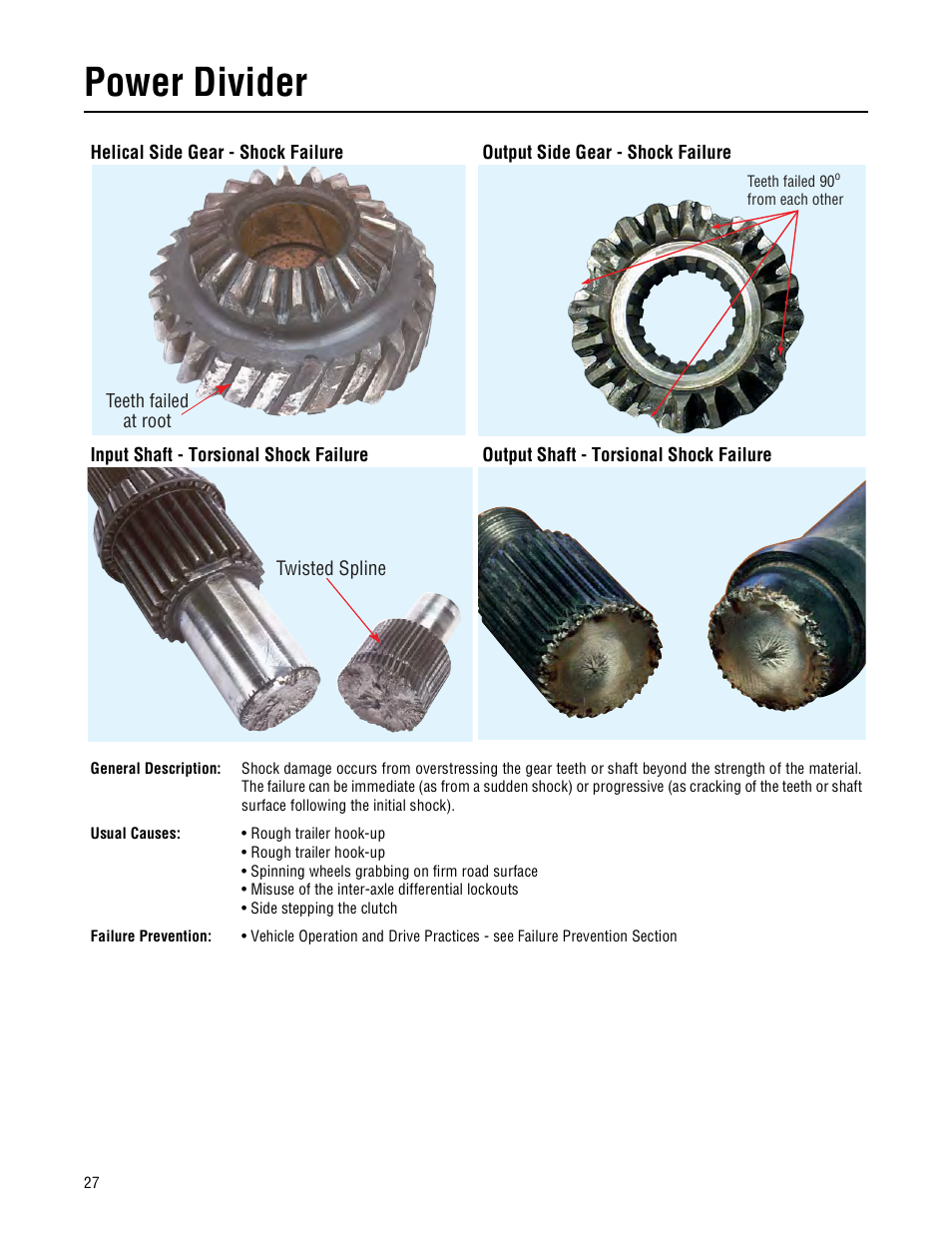 Power divider failure