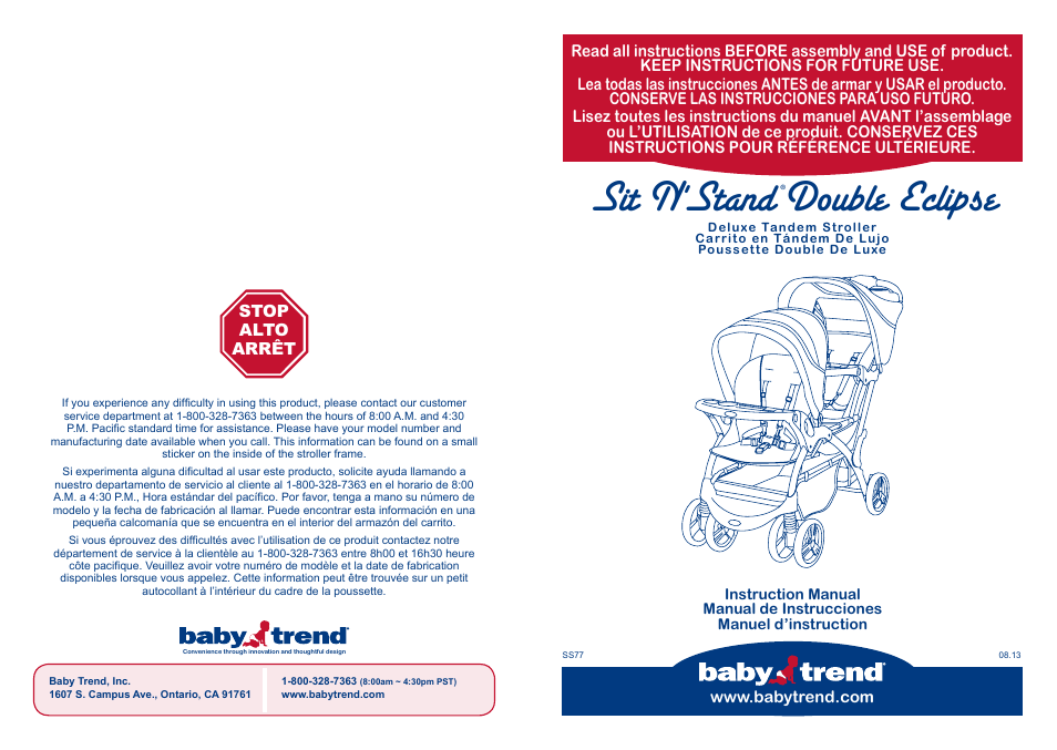 baby trend sit and stand eclipse