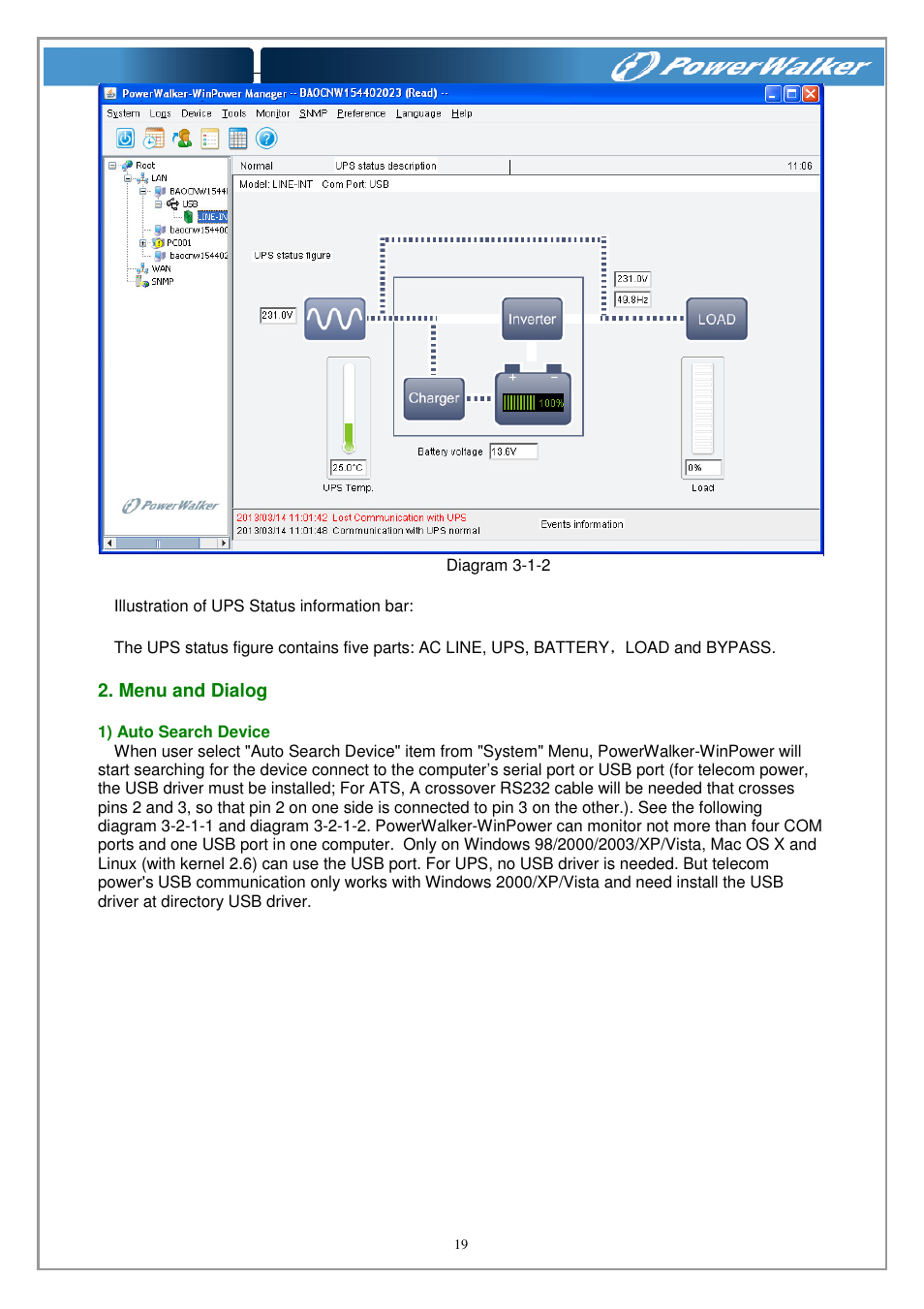 PowerWalker WinPower V.4.3.0.1 Manual User Manual Page / 109