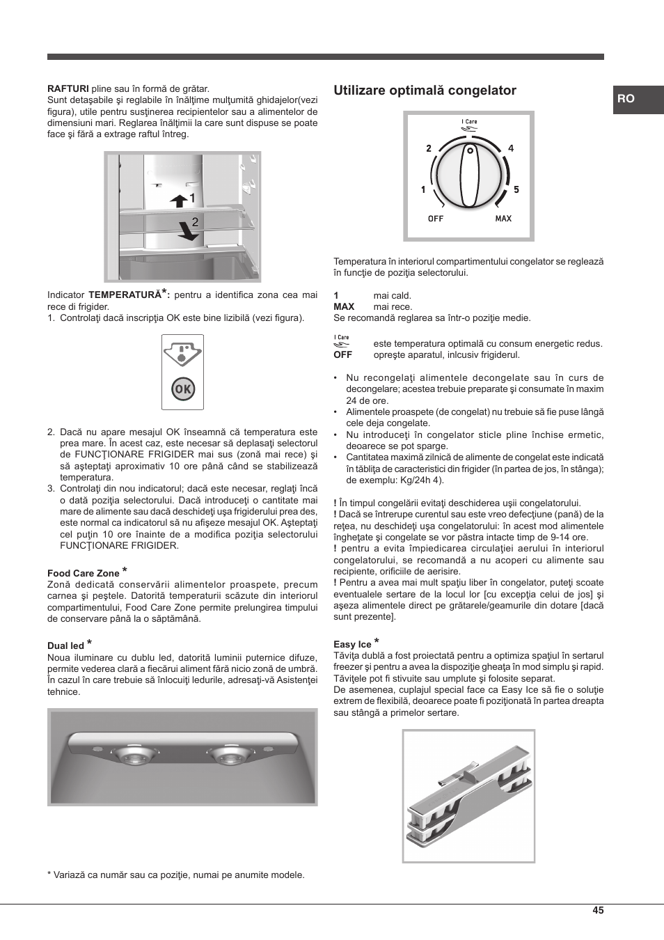 Conductivity Assets once Utilizare optimală congelator | Hotpoint Ariston Combinado EBM 18210 F User  Manual | Page 45 / 48