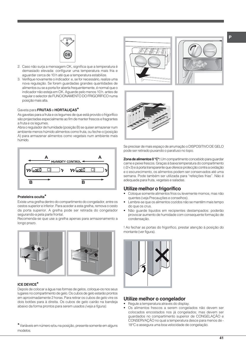 Utilize melhor o frigorífico, Utilize melhor o congelador | Hotpoint  Ariston Combinado E4DY AA X C User Manual | Page 41 / 52 | Original mode