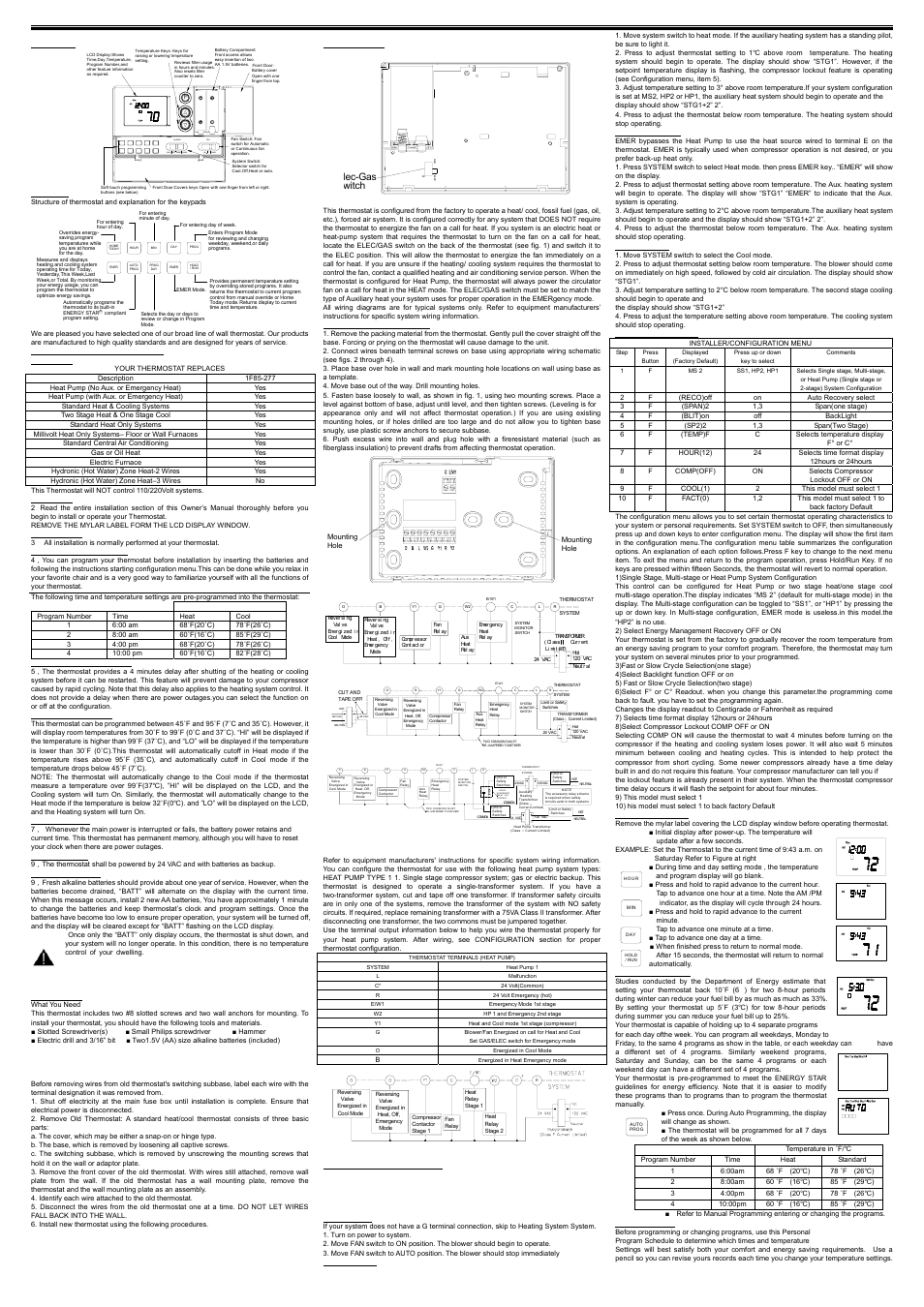 Comfort Stat Cp2810 User Manual 2 Pages