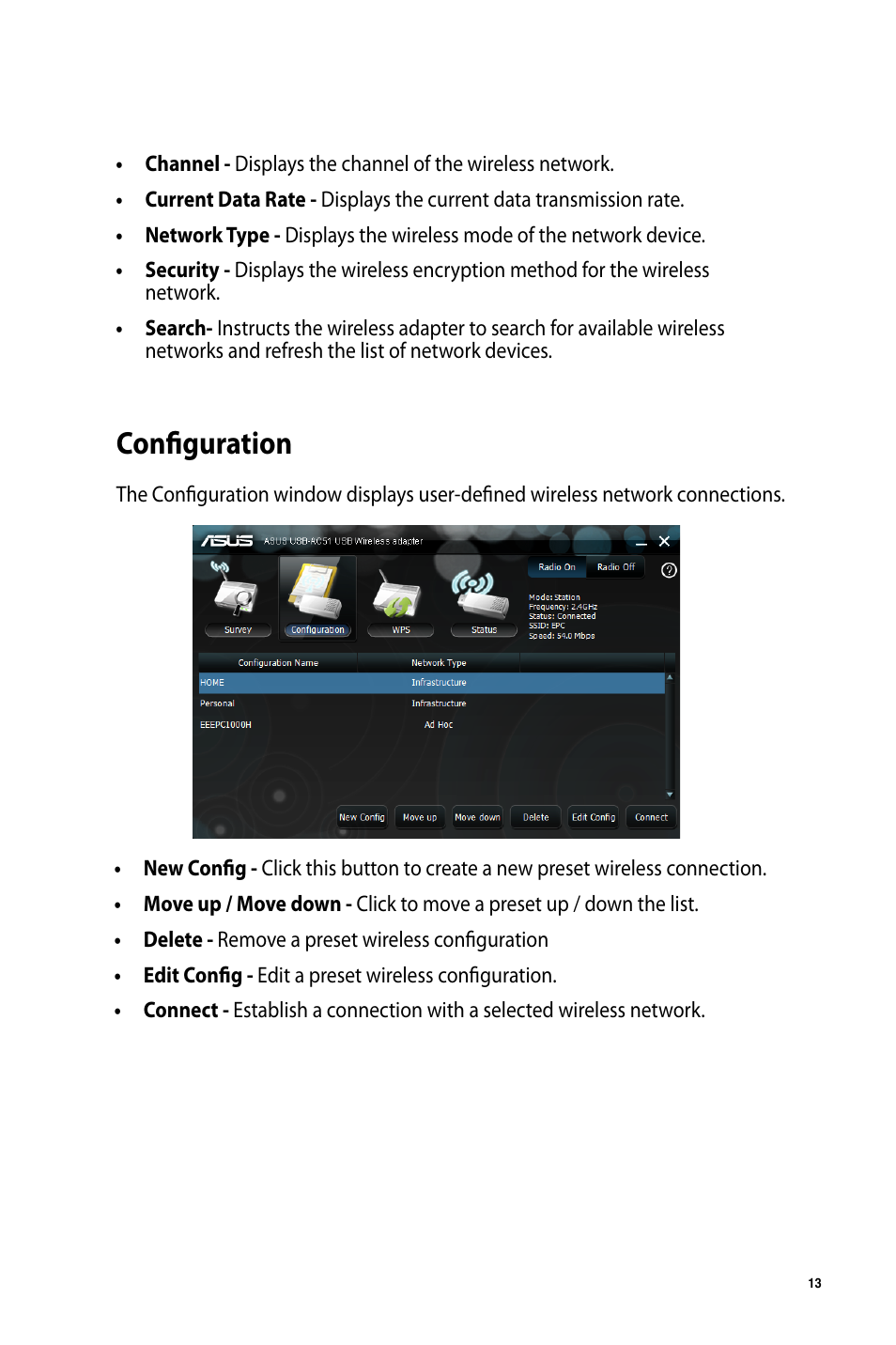 Configuration | Asus USB-AC51 Manual | Page 13 / 36