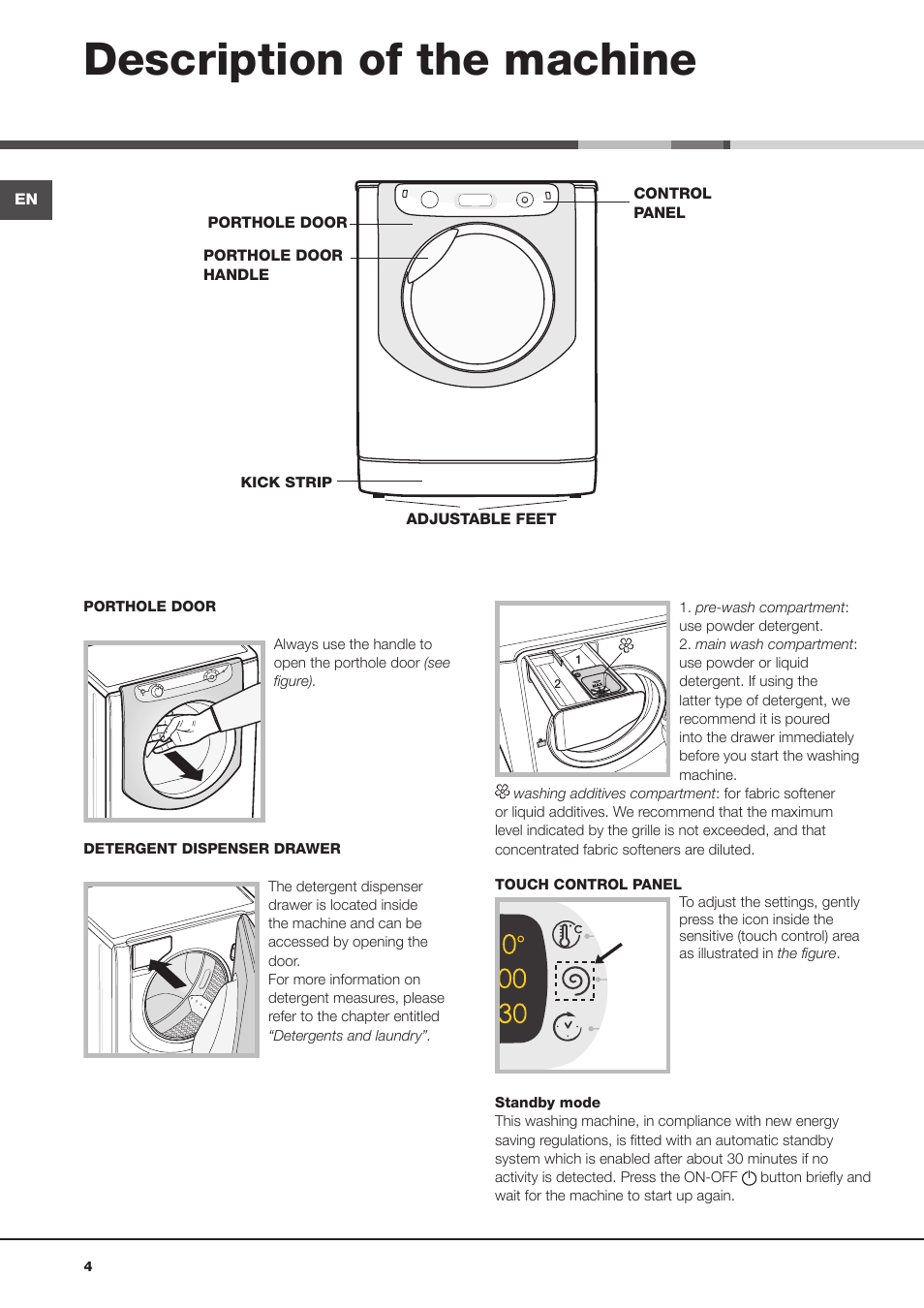 Description Of The Machine Hotpoint Ariston Aqualtis Aq8d 492 U