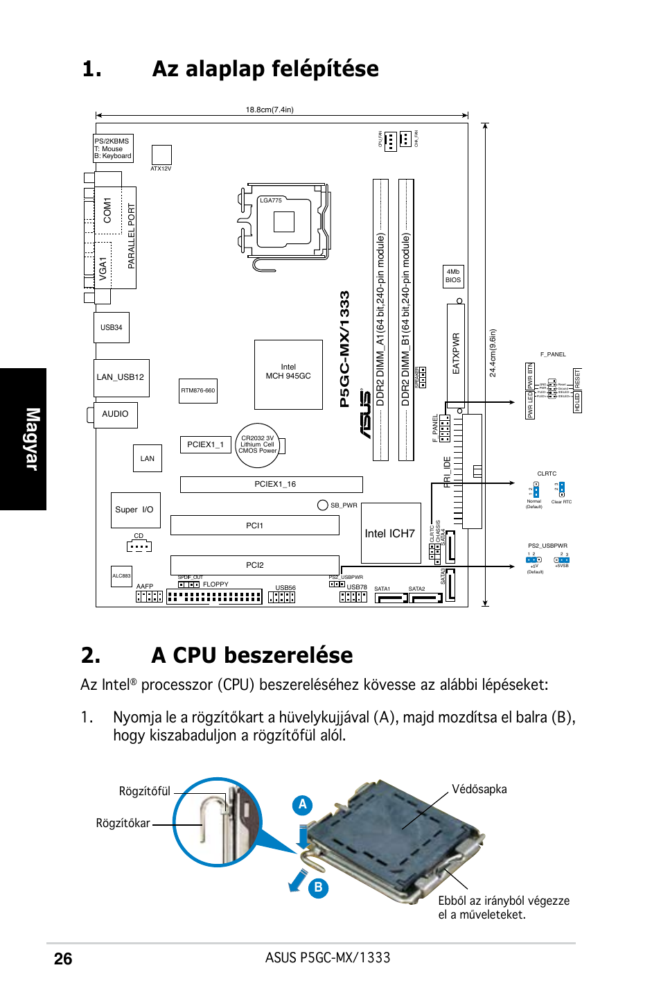 Az Alaplap Felépítése 2. A Cpu Beszerelése, Magyar, Az Intel.