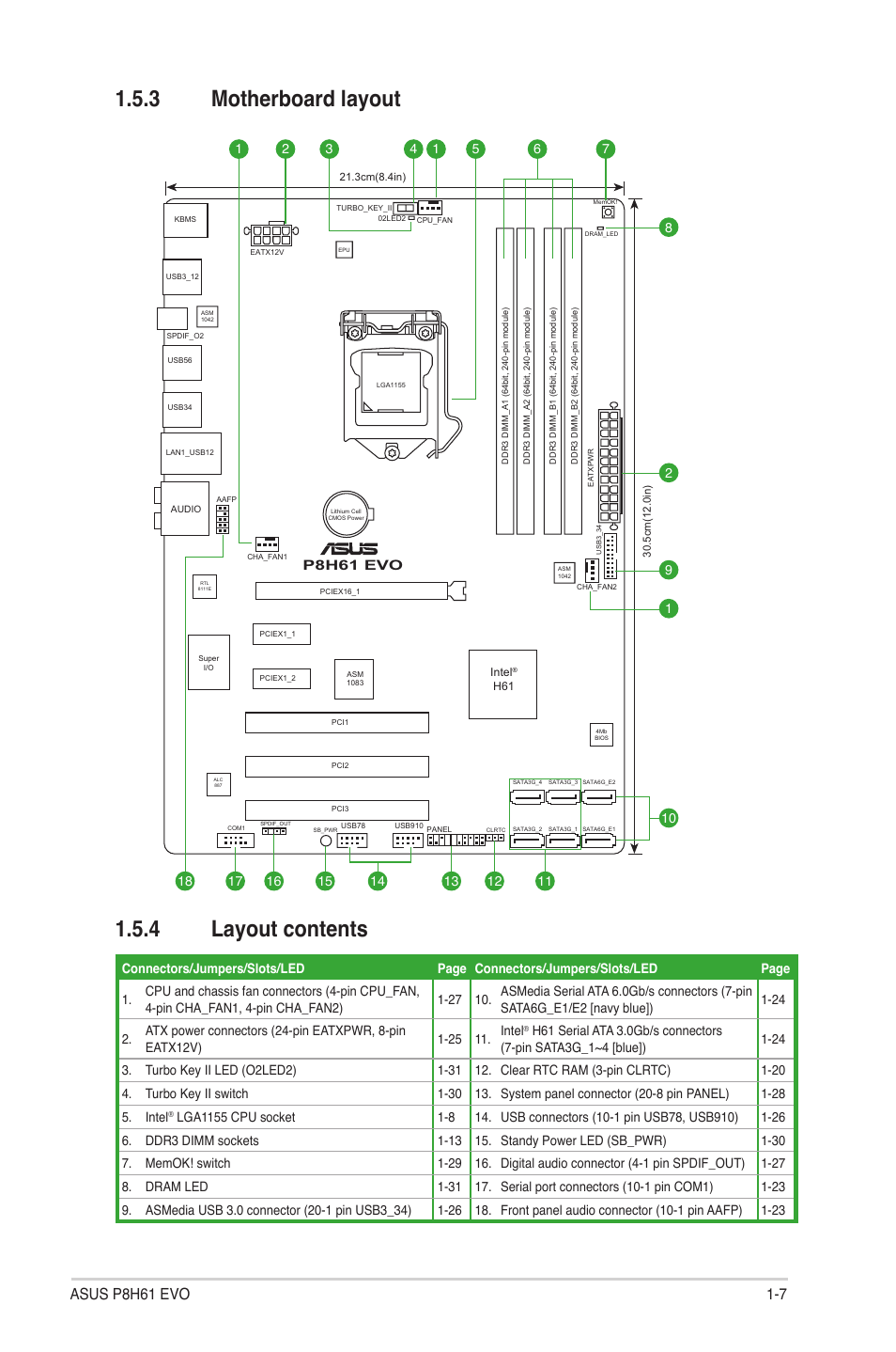 3 Motherboard Layout 4 Layout Contents Motherboard Layout 7 Asus P8h61 Evo User Manual Page 19 76 Original Mode