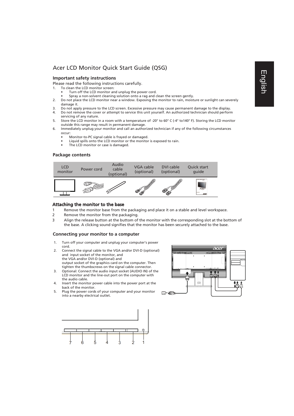 Acer V206HQL User Manual | 4 pages | Original mode