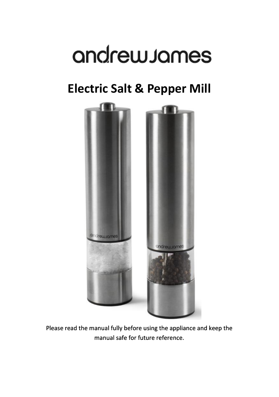 cole and mason electric pepper mill instructions