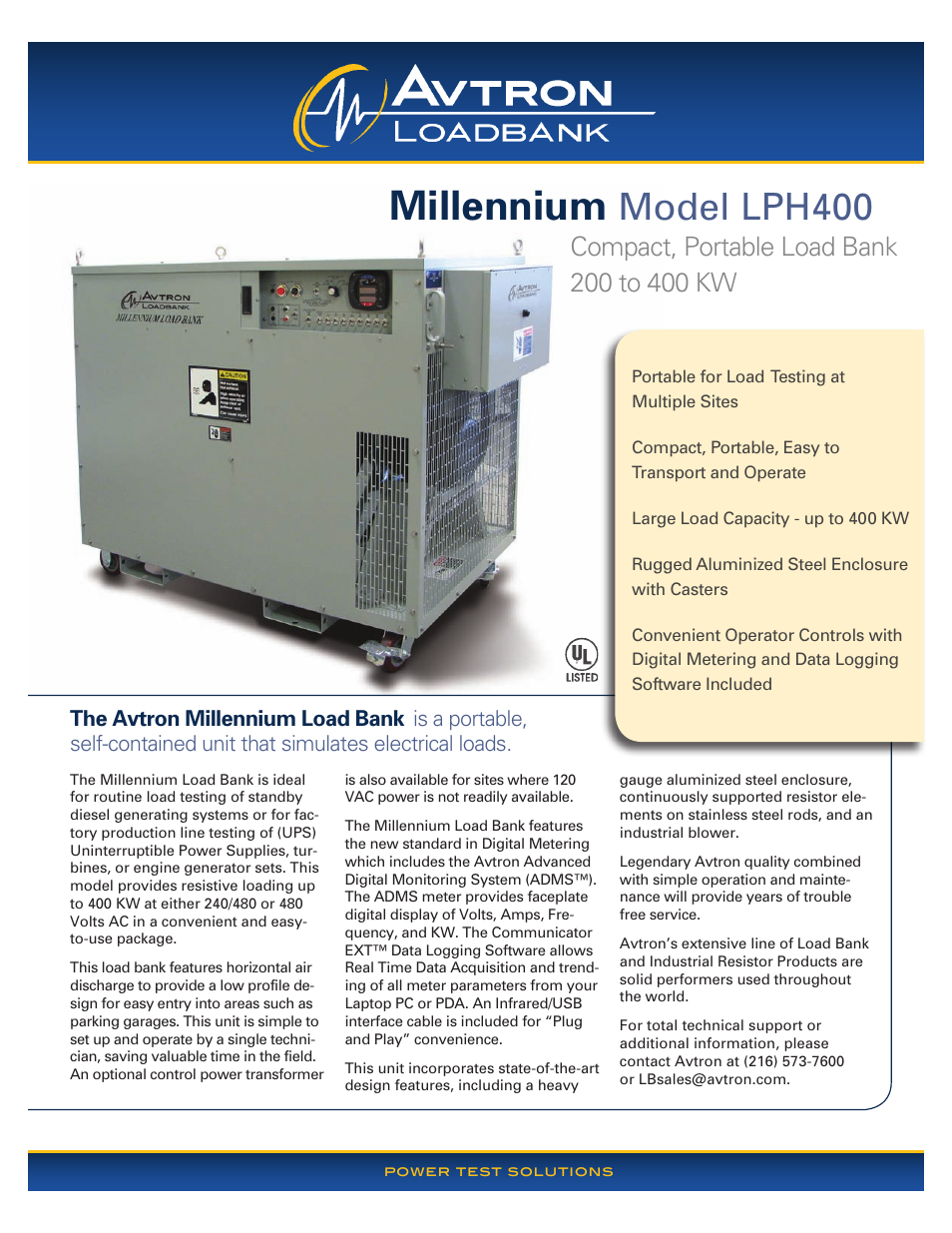 Atec Avtron Lph400 User Manual 2 Pages