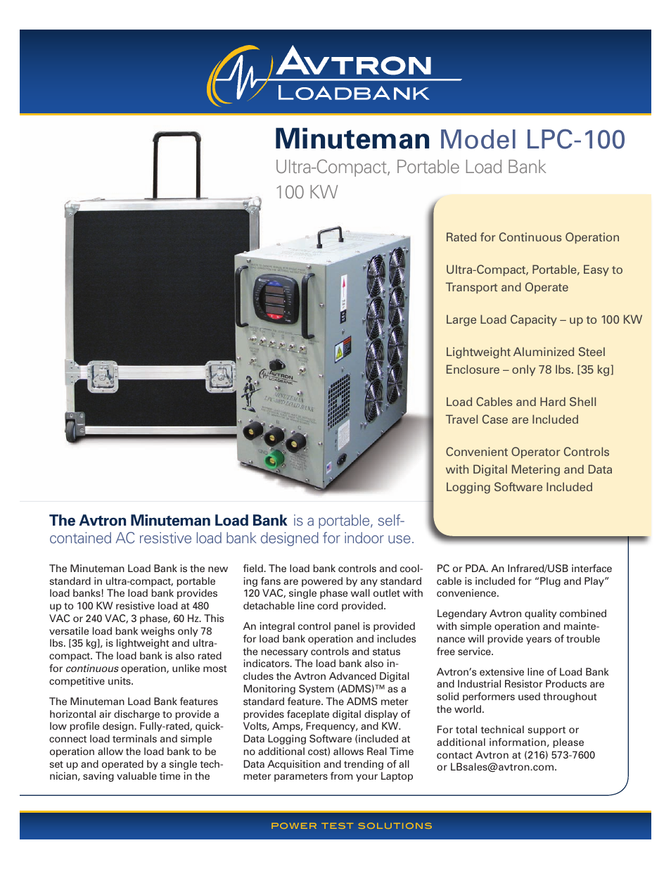 Atec Avtron Lpc100 User Manual 2 Pages