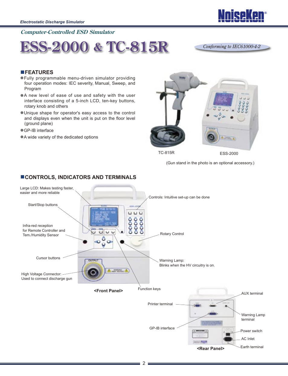 Ess-2000, Tc-815r | Atec Noiseken-ESS-2000 User Manual | Page 3 / 12
