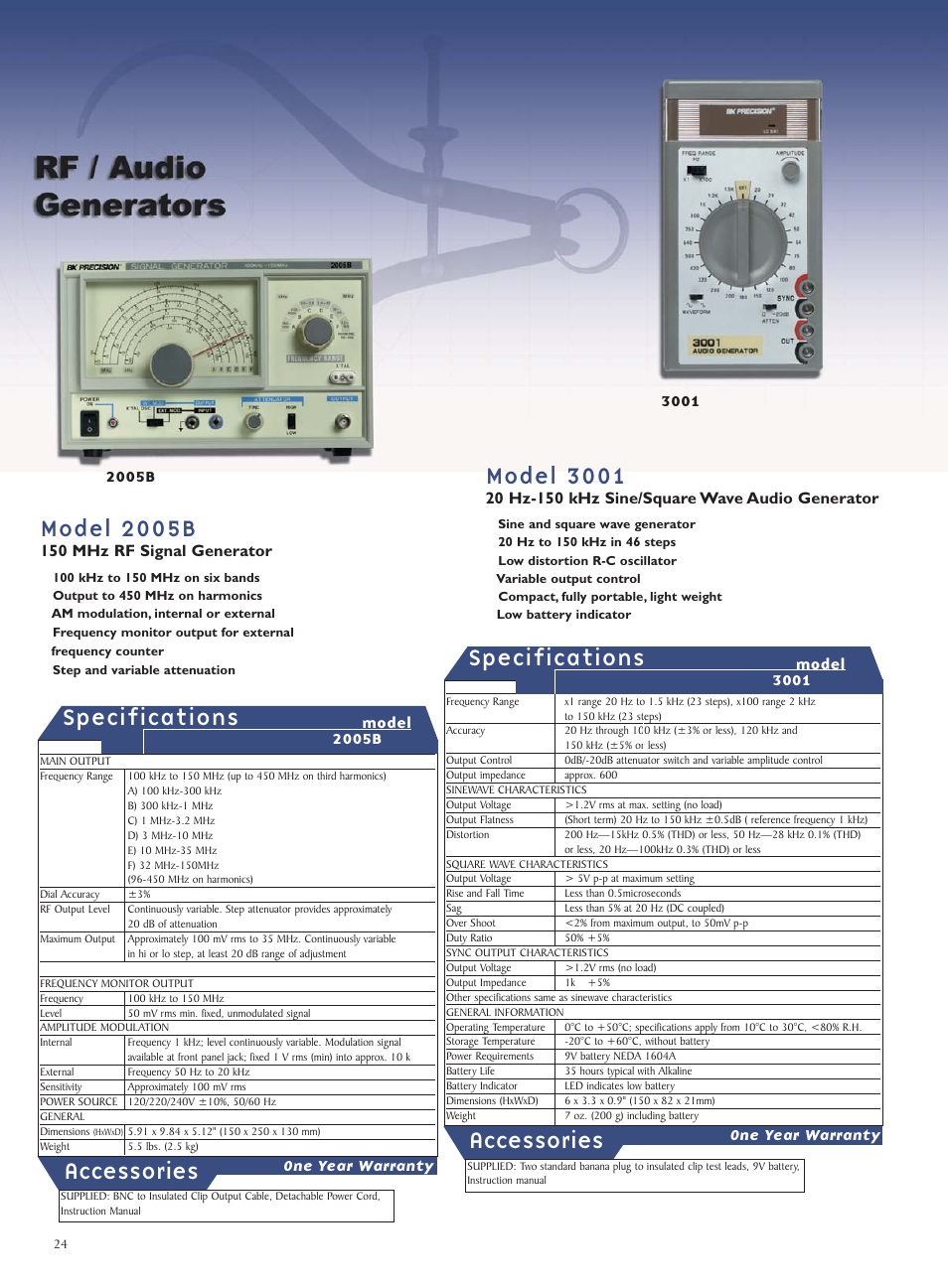Manuals for  B+K PRECISION 3050 Audio Generator Operating+Service+Schematics 