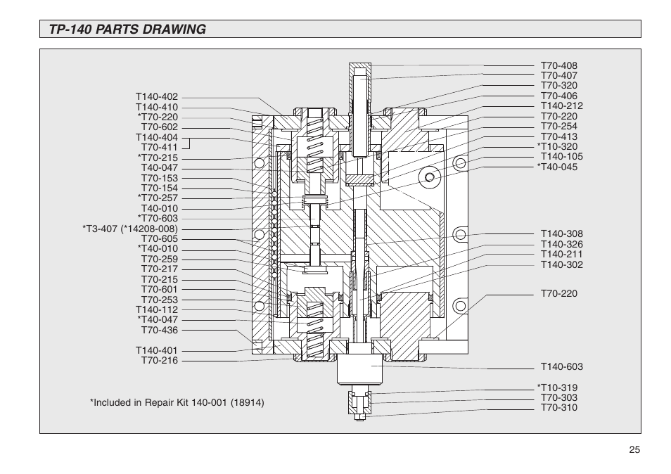 P/A Industries TP-140 Pneumatic Transporter Repair Kit 
