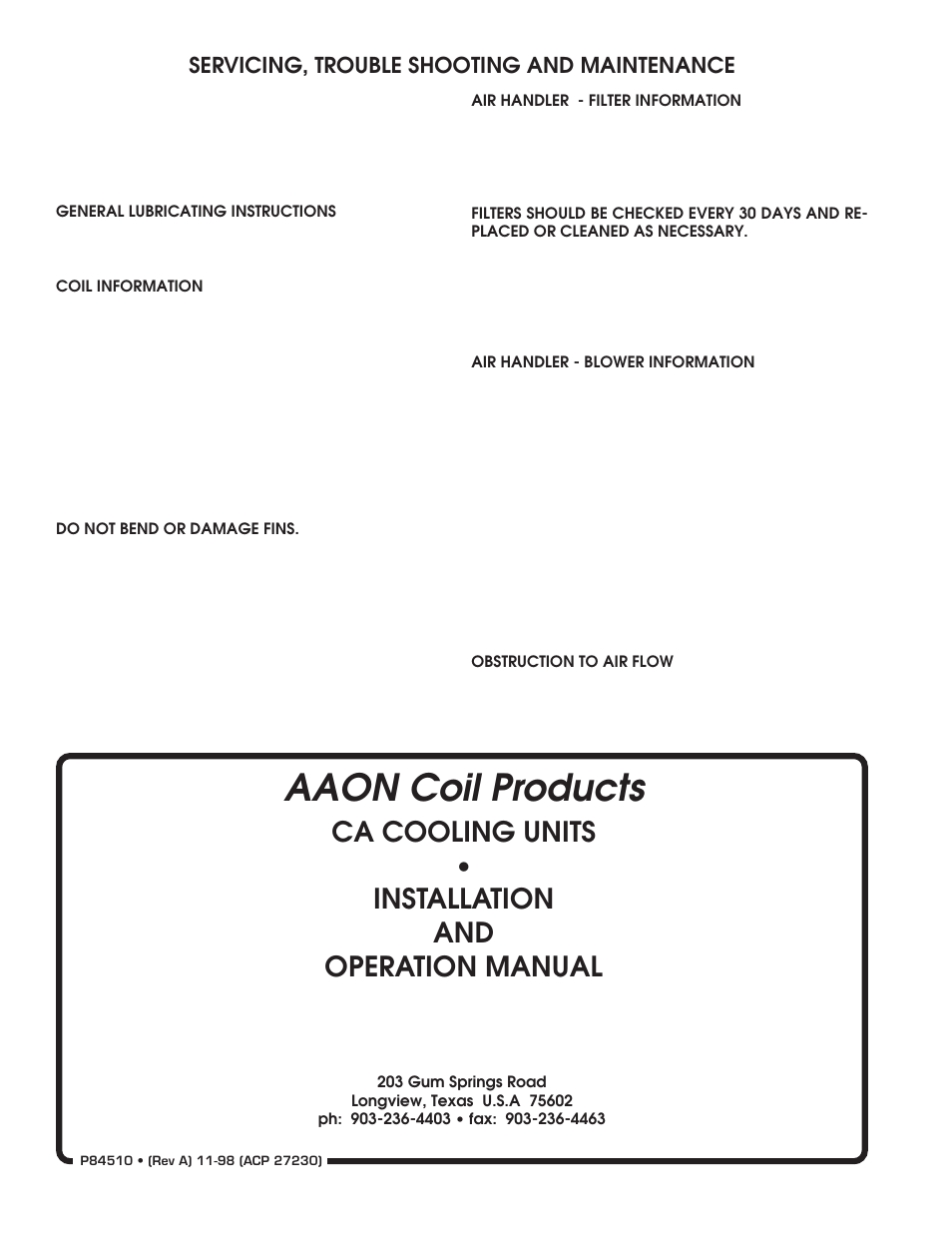 on Coil Products on Ca 25 User Manual Page 8 8 Original Mode