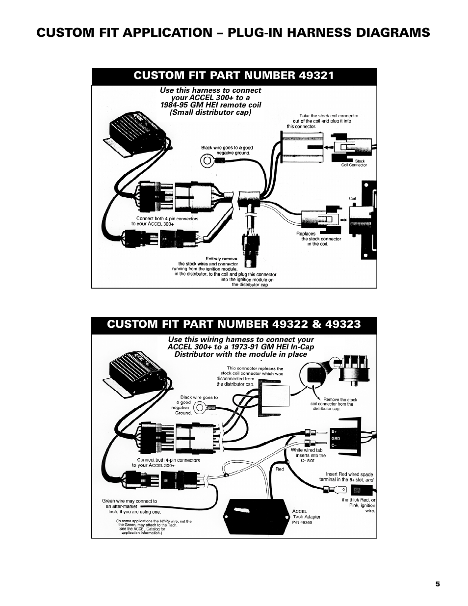 Custom fit application – plug-in harness diagrams ... motorola tachometer wiring 