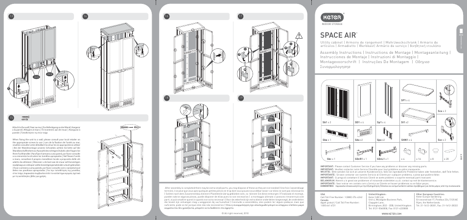 Keter Space Air Utility Smarty Cabinet User Manual 2 Pages