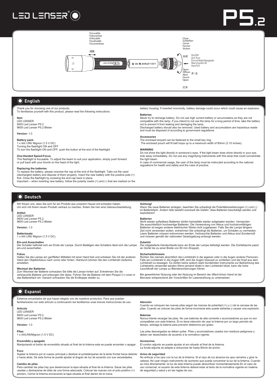 LED LENSER P5.2 User Manual | 2 Original