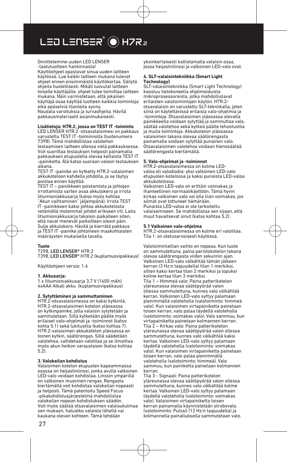 Led Lenser H7r Led Lenser H7r 2 User Manual Page 28 50 Original Mode Led Lenser H7r Led Lenser H7r 2 User Manual Page 28 50 Original Mode