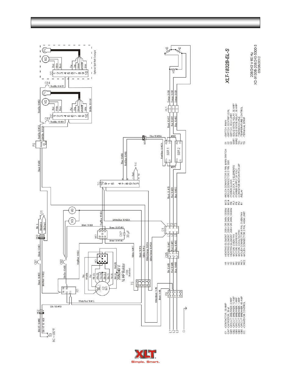 Oven schematic - standard | XLT XD-9007A (ELEC Oven Version – B1, AVI Hood Version – B) User Manual | Page 45 / 56