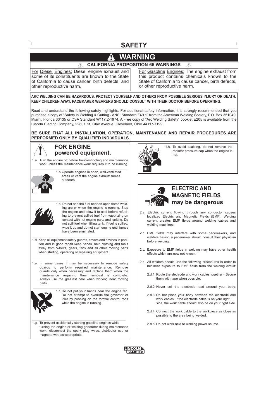Warning, Safety, Operator’s manual | Lincoln Electric IMt913 MAGNUM