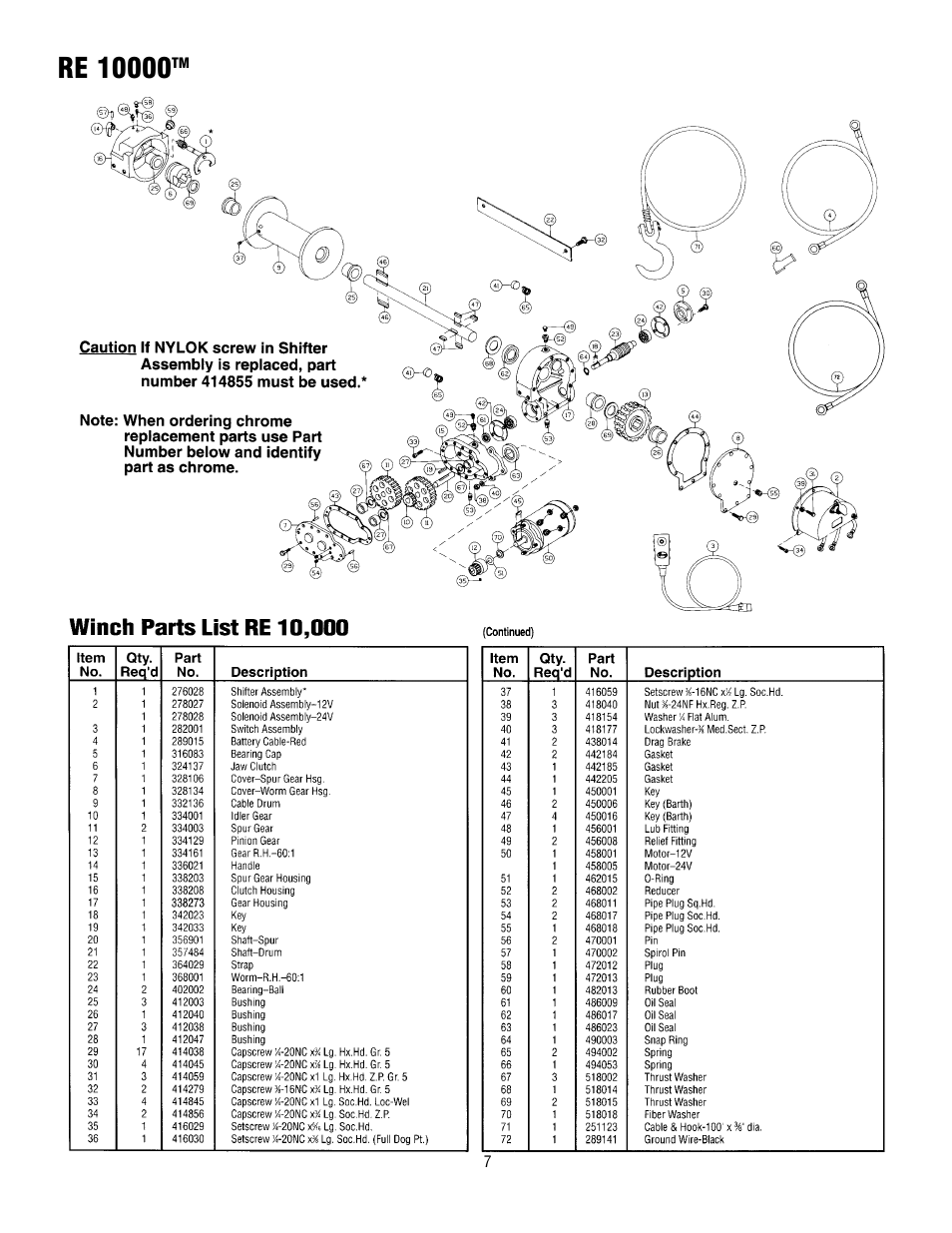 Ramsey Winch RE-8000/10000/12000/12000X User Manual | Page 7 / 12