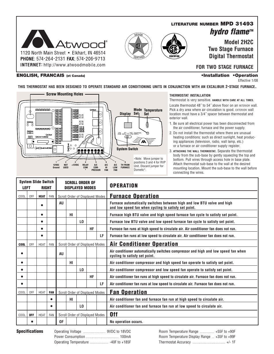 Atwood hydro flame thermostat troubleshooting Atwood hydro flame thermostat troubleshooting