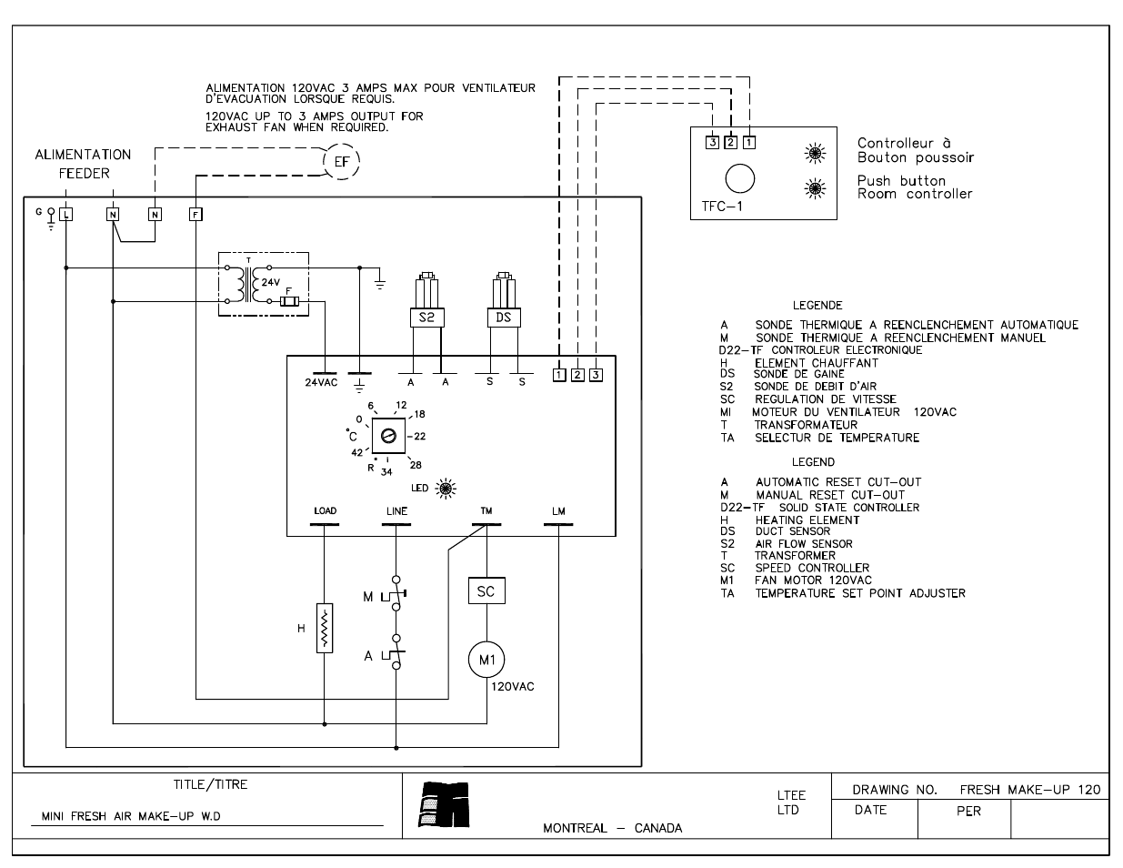 Thermo-x-air, Diagram for fresh make-up 120v, Thermolec | Thermolec ...