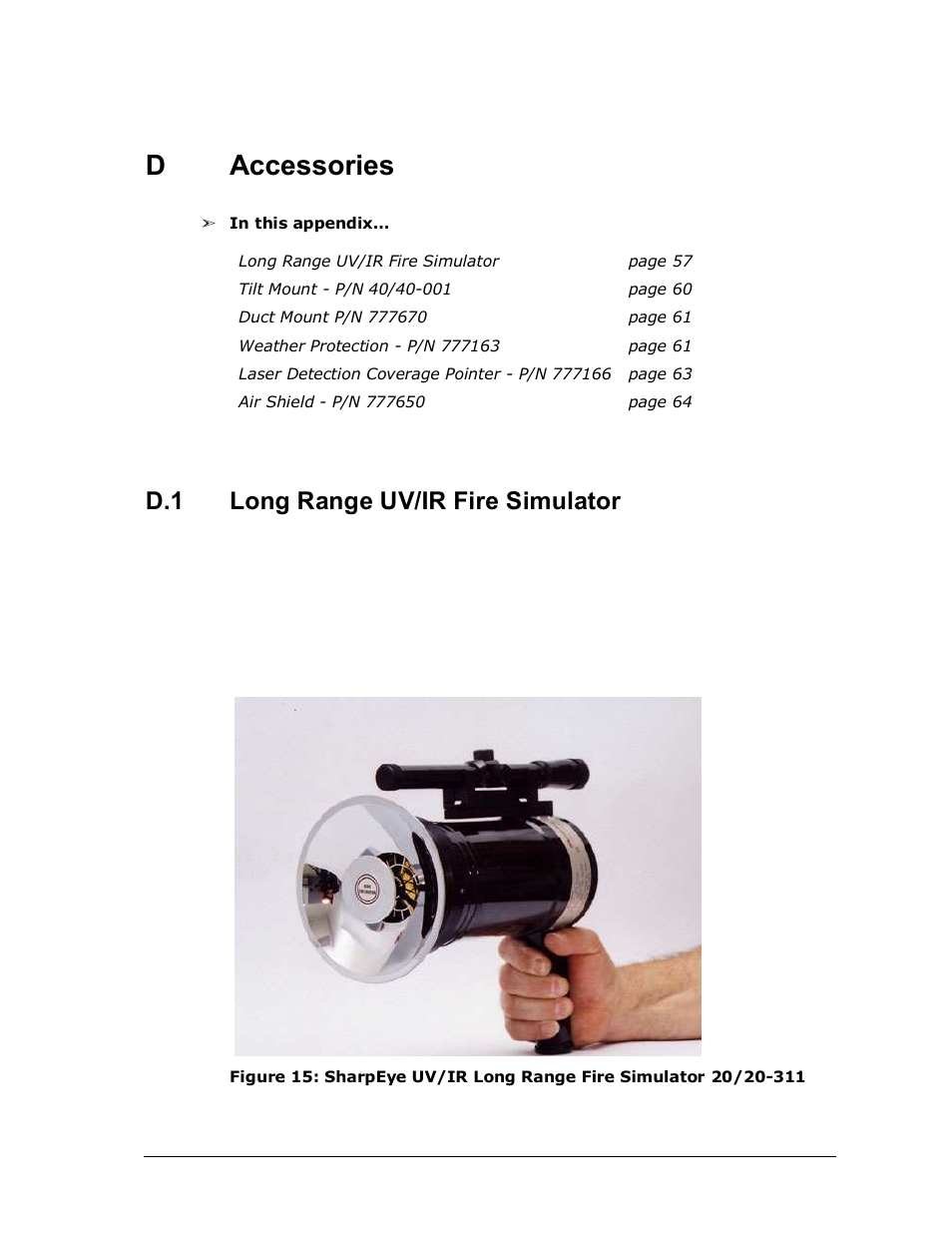 D Accessories Accessories Long Range Uv Ir Fire Simulator Spectrex 40 40l Lb Uv Ir Flame Detector Series User Manual Page 69 80