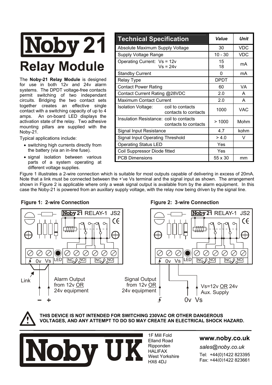 Noby UK Noby-21 User Manual | 1 page